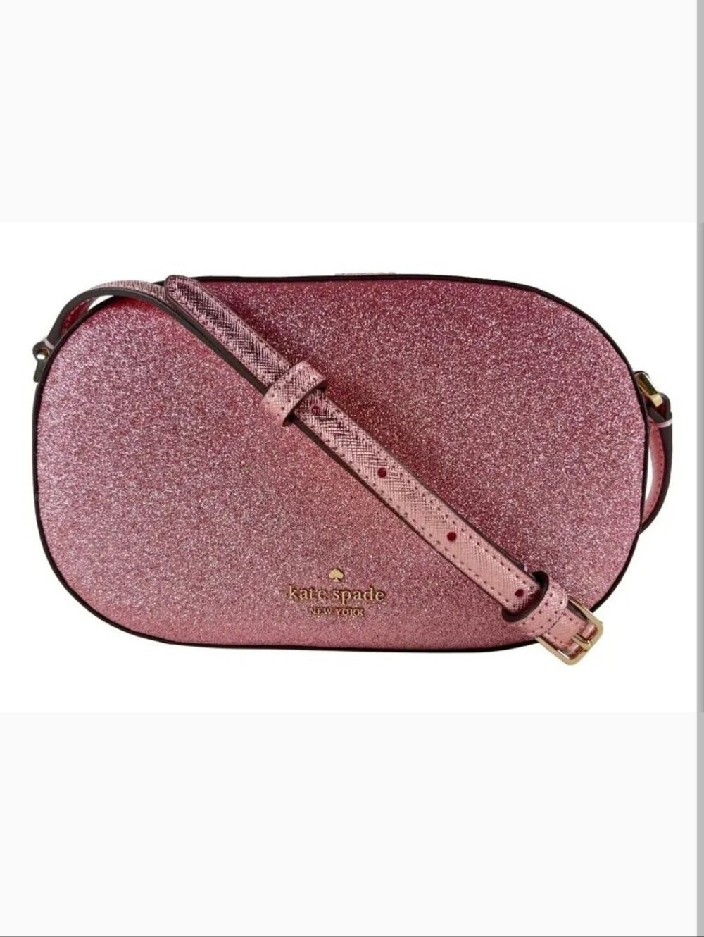kate spade NWT Glimmer Mixed Mate Glimmer Mitten Pink Glitter Oval Crossbody Bag